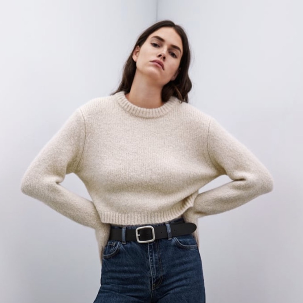 Zara Basic Crop Sweater S